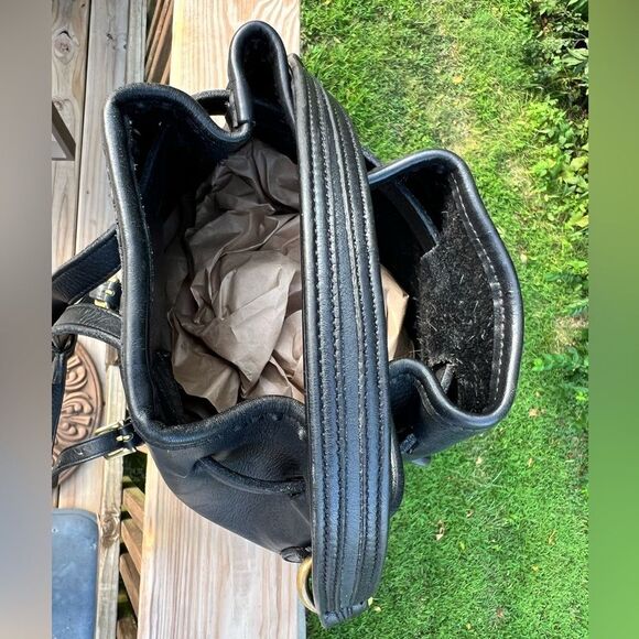 Vintage Coach Top Handle Backpack Bag Original Hang Tag Black 9992 Authentic - Picture 9 of 16